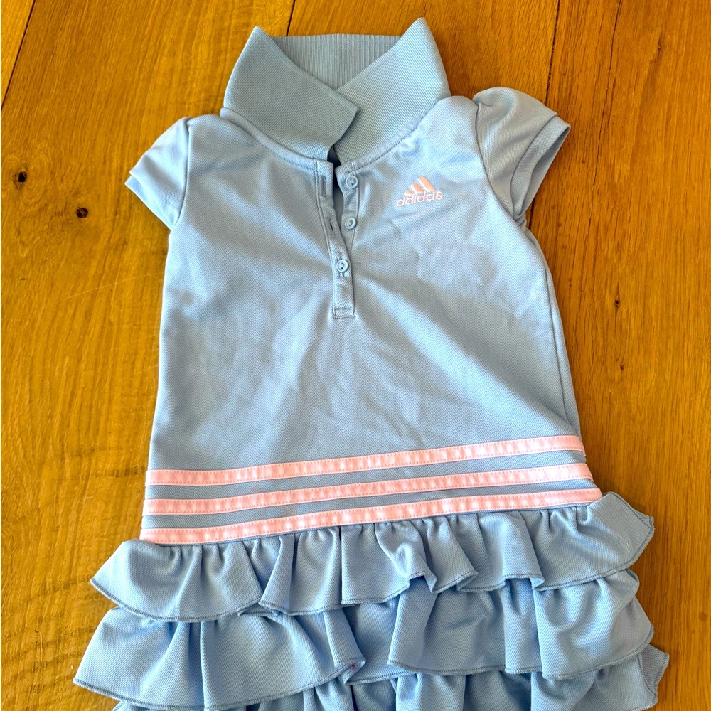 3T Adidas Toddlers Girls Short Sleeve Cap Sleeve Logo Dress